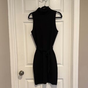 Calvin Klein Black Sleeveless Turtleneck Dress
